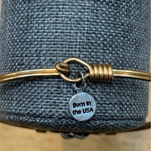 Luca + Danni Love Knot Bangle Bracelet Mixed Metal Silver and Brass - Picture 5 of 12